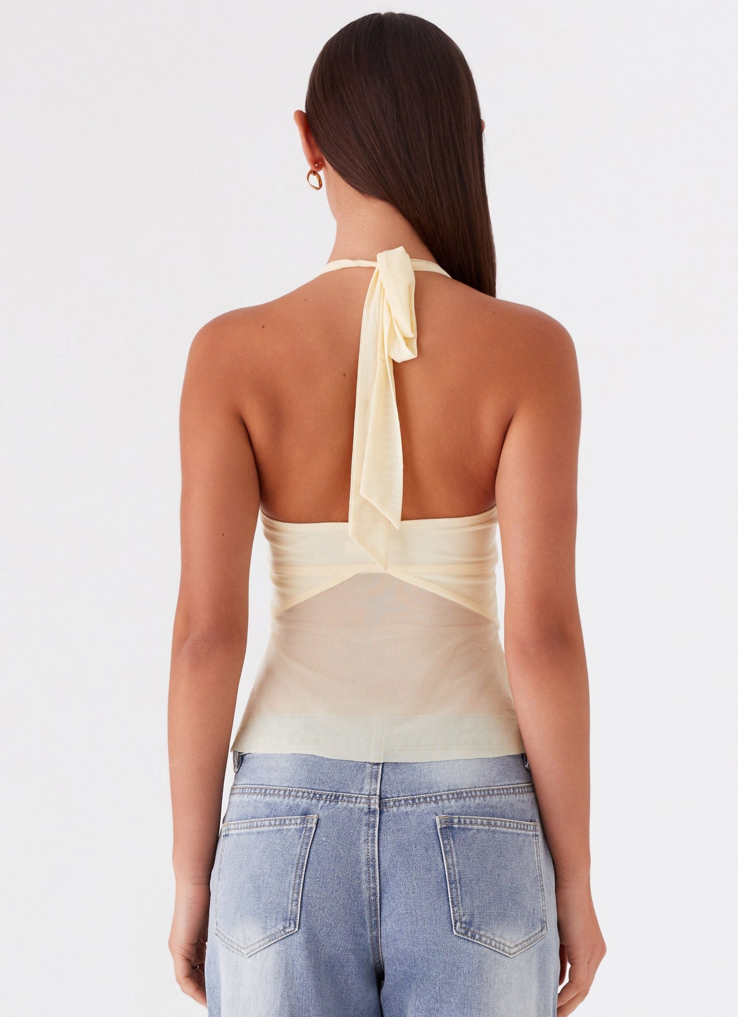 Mesh Crew Neck Top