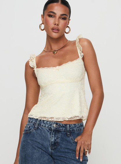 Belle Lace Top Cream