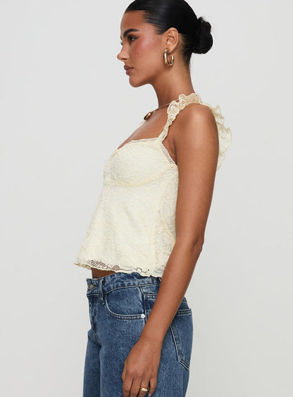 Belle Lace Top Cream