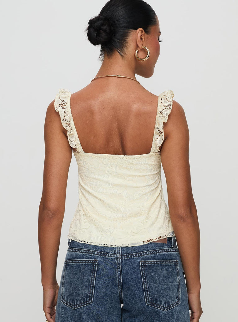 Belle Lace Top Cream