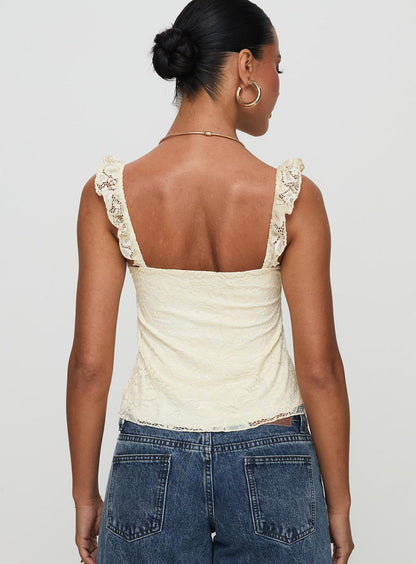Belle Lace Top Cream