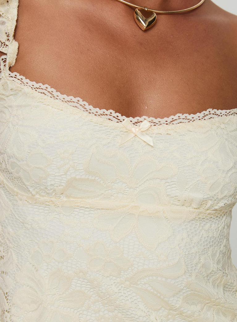 Belle Lace Top Cream