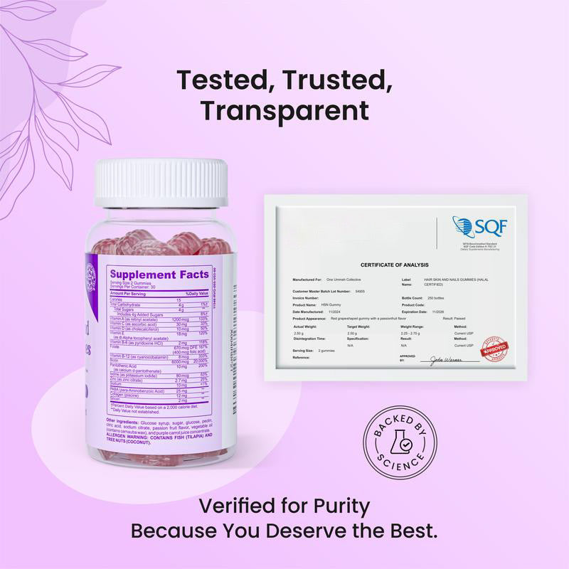 Halal Biotin Hair, Skin & Nails Gummies