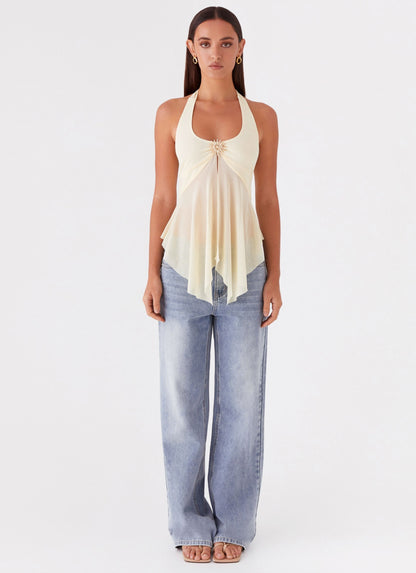 Mesh Crew Neck Top