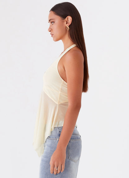 Mesh Crew Neck Top