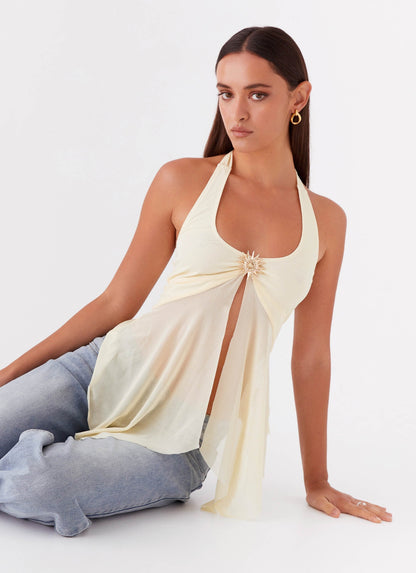 Mesh Crew Neck Top